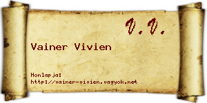 Vainer Vivien névjegykártya